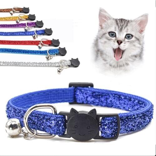2021 NEW Pet Cat Collar Reflective Necklace Elast Adjustable Collar with Bell Soft Material Collar For cats Pet Cat accessories