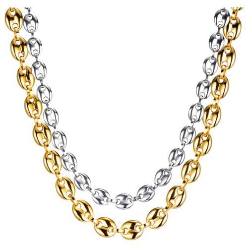 2020 stainless steel jewelry Necklace For Men Women Coffee Bean Shape Melon Seed Chain Stainless Steel Choker Gift