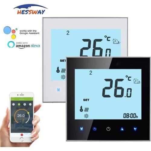 HESSWAY programmable boiler digital thermostat WIFI for home google by TUYA APP control Output dry contact relay
