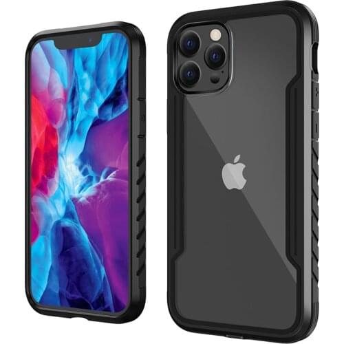 Transparent Back Case for iPhone 13 Pro Max Quality Metal Frame Clear Phone Cover for iPhone 12 Mini Anti Drop Protection