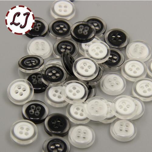 Free shipping 30PCS/LOT white black shirt Button 11mm resin button plastic summer style button sewing accessory scrapbooking
