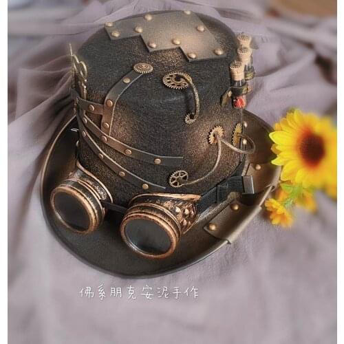 Heavy COS retro metal gear male and female adult hat photography stage