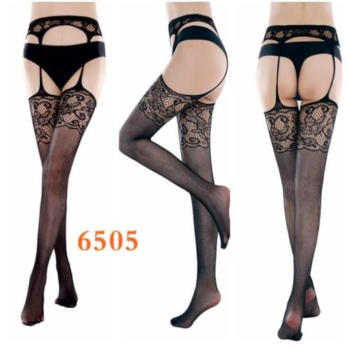 Sexy stewardess uniform sexy suspenders open file fishnet pantyhose stockings