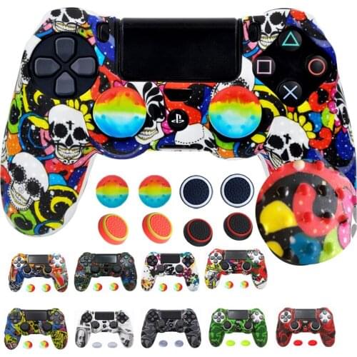 For PlayStation 4 PS4 Pro Slim Controller Silicone Protective Skin Case Cover Thumb Grip Caps for Dualshock PS 4 Control