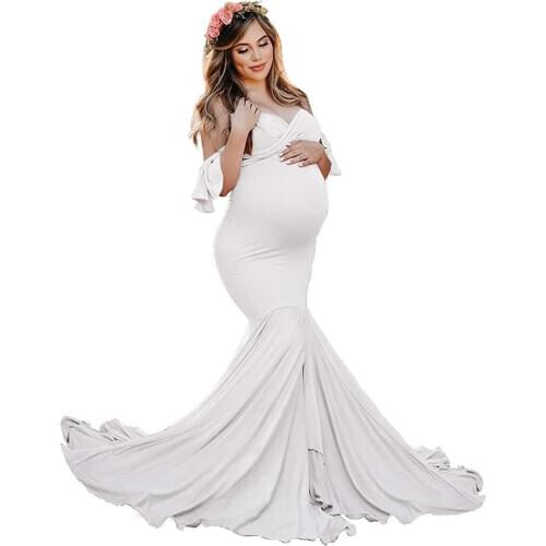 Sexy Fishtail Dresses Maternity Photography Props Pregnancy Dress Photography Maternity Dress For Photo Shoot Maxi Evening Dress