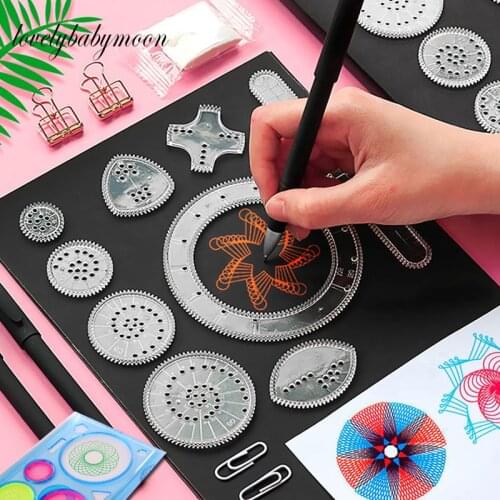 Spirograph Drawing Toys Set Interlocking Gears Wheels Painting Drawing Accessories Creative Educational Toy Spirographs Kid Gift