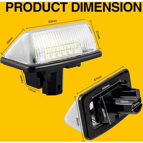 LED License Plate Lights for Toyota Noah/Voxy ZRR7 (ab 2007) Mark X G130 Number Plate lamps bulb Automotive Accessories