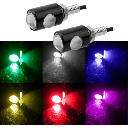 1Pair Universal Motorcycle LED Mini Turn Signal Eagle Eye Shape Turn Indicators For Kawasaki Honda Ducati Aprilia BMW