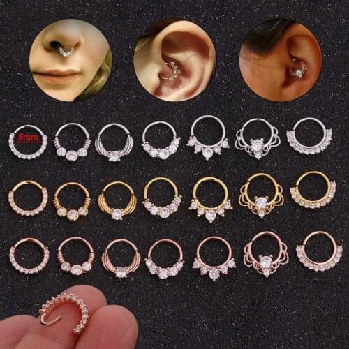 Nose Ear Ring Piercing Eter Clicker Helix Small Tragus Septum Piercing Cartilage