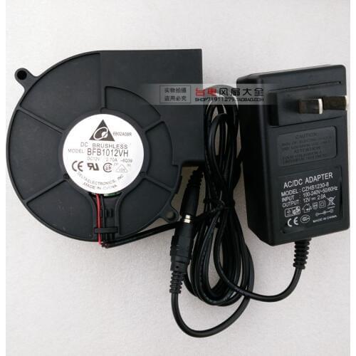 Blower Fan 9733 12V BFB1012VH 3V-12V Adjustable Power Adapter 2A