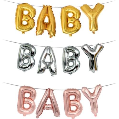 "BABY"Balloon Valentine Day Decorations Gift for lover Wedding Birthday Decorations Gold /rose gold/silver Baby Shower Decor