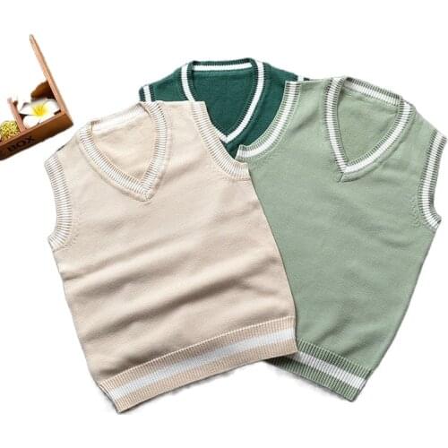 Autumn and Winter New JK Vest Boy Girl V-neck Cotton Vest Couple Style Student Uniform Sweater