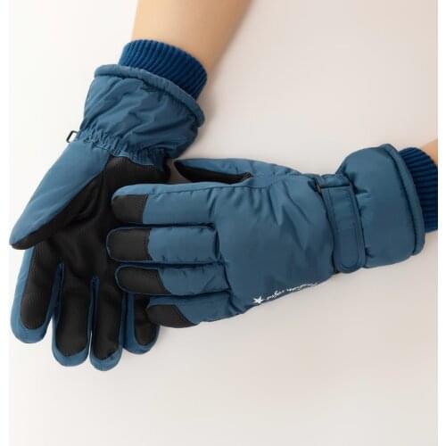 Winter Ski Gloves Men Cold-Proof Plus Velvet Plus Outdoor Riding Gloves Thickened Warm Five-Finger Women Ski Gloves