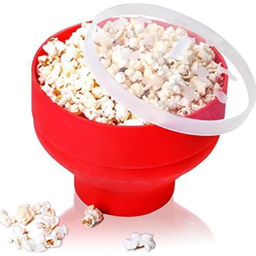 1PC Silicone Popcorn Popper Bowl Microwave Popcorn Maker Box Foldable Snack Popcorn Bucket Container Kitchen Baking Tool LN 002