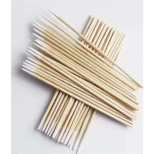 100pc Disposable Cotton Swab Lint Free Micro Brushes Wood Cotton Buds Swabs Ear Clean Stick Eyelash Extension Glue Removing Tool