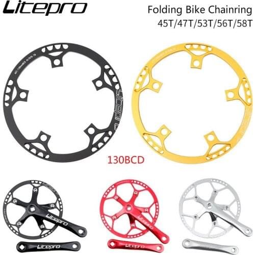 130BCD Folding Bike Chainring 45T 47T 53T 56T 58T Chainwheel Guard Plate Defend Crankset Protect Bicycle Parts Chain Wheel