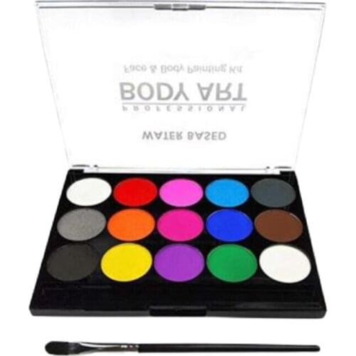 15 Colors Face Painting Palette Neon Activation Cosplay Party Professional Non-Toxic Body Paint Supplies