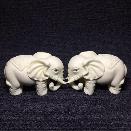 2pcs Wealth Elephant Statue Modern art hand-carved ornaments Cute home living room bedroom decoration statue