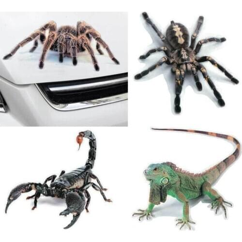 3D Car Sticker Animals Bumper Spider Gecko Scorpions Car-styling Abarth Vinyl Decal Sticker Cars Auto Motorcycle Accessories
