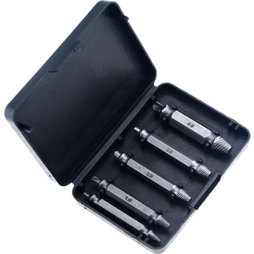 5PCS S2 #0 #1 #2 #3 #4 Double Side Drill Out Damaged Screw Extractor Out Remover Broken Bolt Stud Stripped Screw Remover Tools