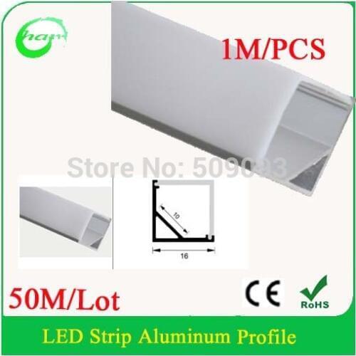 50M/Lot V Shape 1616Cormer bar light project lighting for LED Strip Light to Indoor Lighting Decoration Aluminum led profile