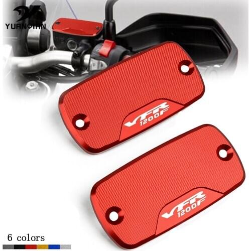 CNC Aluminum Motorcycle Front Rear Brake FLUID RESERVOIR Cap Cover Accessories For Honda VFR 1200F VFR1200F VFR1200 F all year