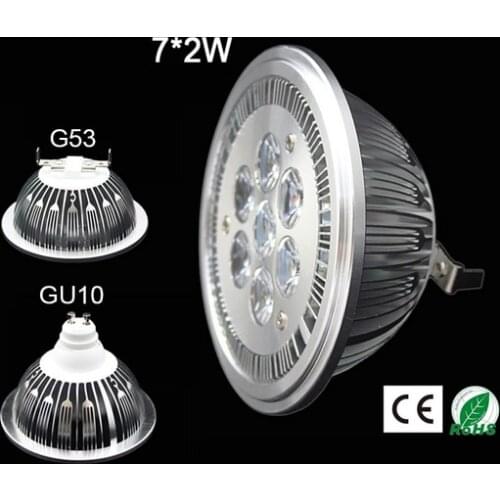 AR111 Led G53 GU10 14W Led Spotlights ceiling lamp Dimmable QR111 ES111 warm cool white led bulbs 60 beam angle 110V220V