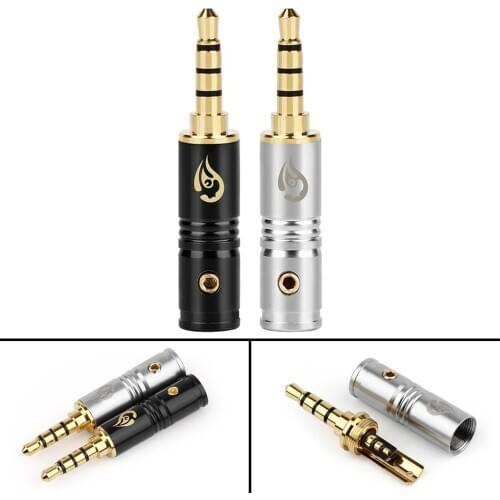Artudatech 3.5mm 4 Pole Stereo Balance Plug Gold-Plated Wire Line Connector Jack Parts