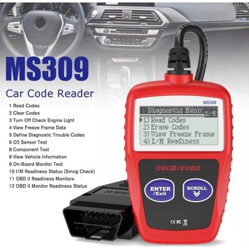 Auto Diagnostic Scanner MS309 OBD2 Scanner Multi-Languages Automotive Scanner Engine Diagnostic Tool