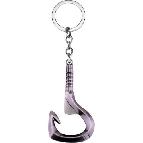 Large style Game Dota 2 Keychain as bottle opener Pudges Meat Hook Weapon Model porte clef Keyring Pendant jewelry Man partner
