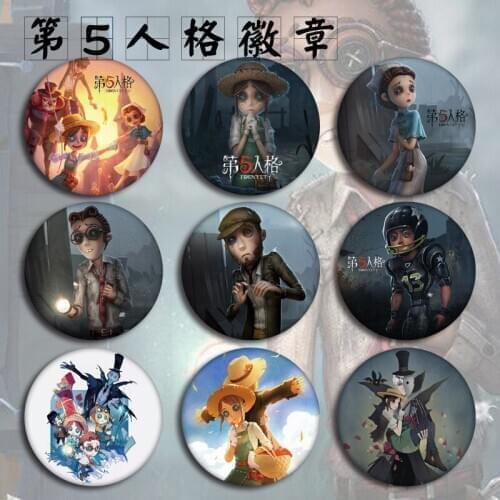 Hot Game Identity V Brooches Badge Fashion Round Metal Cosplay Decoration Brooch Pin Jewelry Graduation Gift Collections