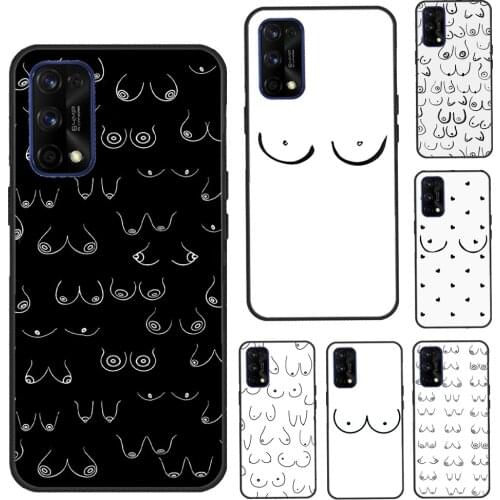 Female Girl Boobs Case For Realme 7 Pro 6 X2 X50 X7 Pro Q2 C3 Cover For OnePlus Nord 8 Pro 7 Pro 6T 7T 8T