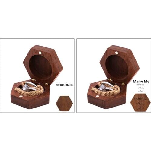 Wood Ring Bearer Box Wedding Engagement Ring Holder Box Jewelry Box Favor Gift R7RF