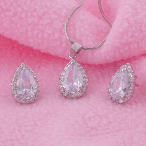 MxGxFam Elegant Water Drop Jewelry Sets Bijoux For Women for Party With Rhinestone