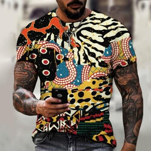 New Graffiti Mens T-shirts Painted 3d T-shirt Summer Fashion Tops Daily Casual Short-sleeved O-neck High Street Streetwear