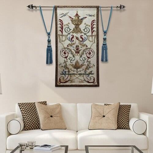 Eco-friendly Fabric Tapestry Flower Vase and Bird Decorative Picture Meter Box Decoration Hallway Decor Wall Blanket