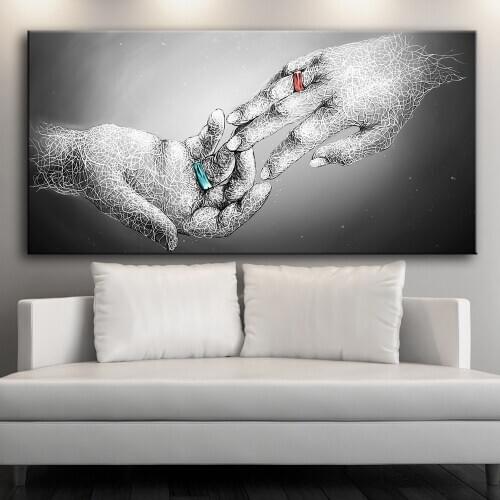 Black Finger Touch Canvas Painting Abstract Print Poster Pictures Home Bedroom Living Room Decoration Wall Art Home Decor