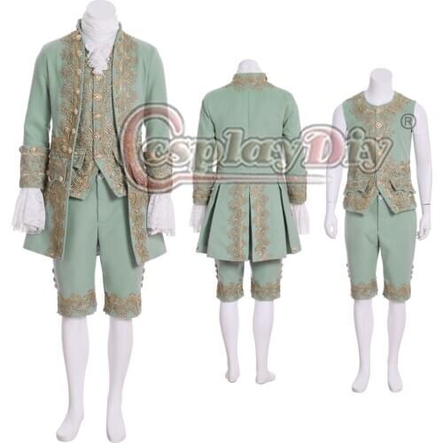 Cosplaydiy 18th Century British Military Mens Costume Medieval Retro Rococo Aristocrat Suit Marie Antoinette Costume