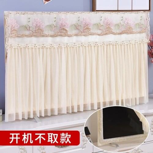 Lace LCD TV Cover Dust Cover 50 60-Inch Hanging 65-Inch 55 Always-on Curved TV Set lcd tv screens dust cover