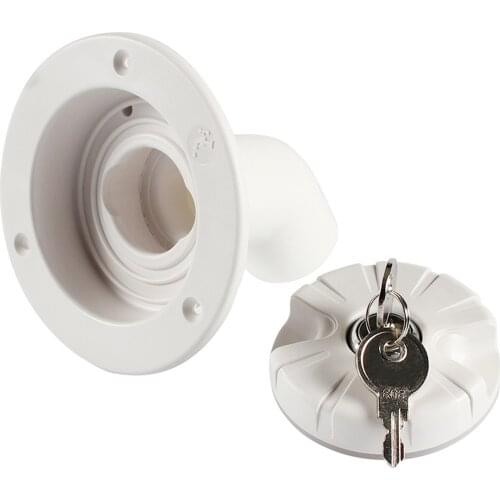 Hatch Camping RV Tailer Boat Gravity Water Inlet Leak Proof Locking Cap Cars Caravan With Keys Camper Motorhome Plastic Round