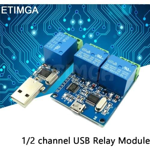 LCUS-1 type 1/2 channel USB Relay Module Electronic Converter PCB USB Intelligent Control Switch