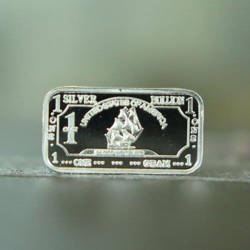 Hot new prodducts Metal Crafts Old Coin Prices 1 Gram Silver Iron Ship Bar A010