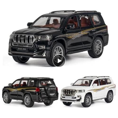 1:32 PRADO Diecast Alloy Cars Model Diecasts & Toy Sound and Light Back Children Toy Collection Xmas Birthday Gift Home Deco