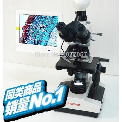 Best Sale,All -in one200X-5000X HD LCD AV Video Biological Microscope+AV camera+ 8 '' LCD screen, CE,ISO