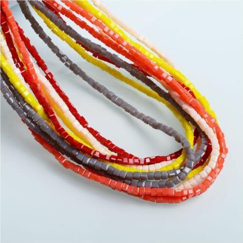 Small Beads Factory 2mm Cube Beads DIY Jewelry Glass Beads For Earrings