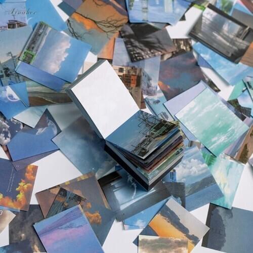 400pcs INS style sky Mini book Material Paper Junk Journal Planner Craft Paper Scrapbooking Vintage Deco DIY Craft Photo Album