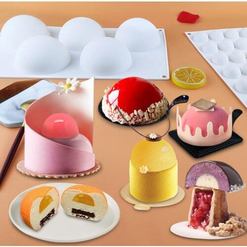 Multi Purpose DIY Baking Tool Cake Mould Semicircular Ball White Reusable Food Grade Silicone Fondant Soap Mold