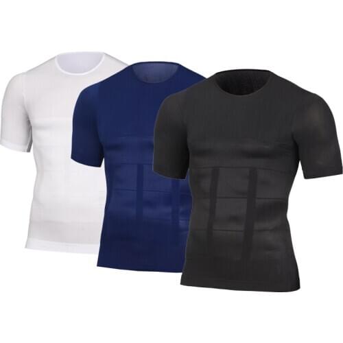 T shirt Men Slimming Shaper Posture Belly Abdomen For Corrector Compression Body Fitness building Chest Mens Shirt Corset tops