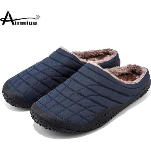 Mens Winter Slippers Casual Couples Warm Plush Sneakers Non-slip Outdoor Men Cotton Shoes Male Soft Sole Slippers Plus Size 48