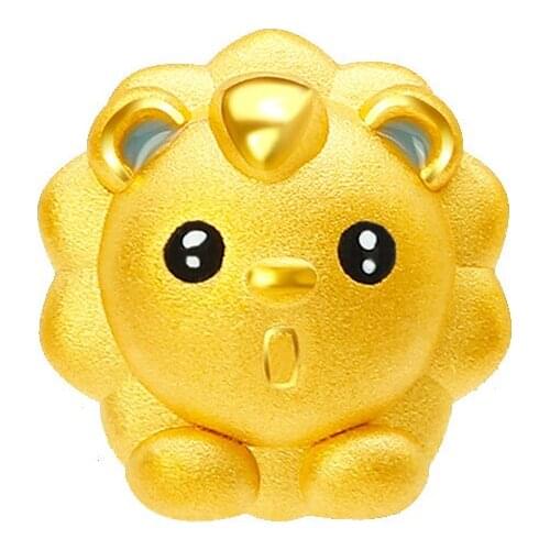 New Pure 24K Yellow Gold Bracelet 3D Hard Gold 999 Gold lion Bracelet